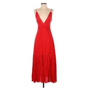 Red Spaghetti-Strap Maxi Dress